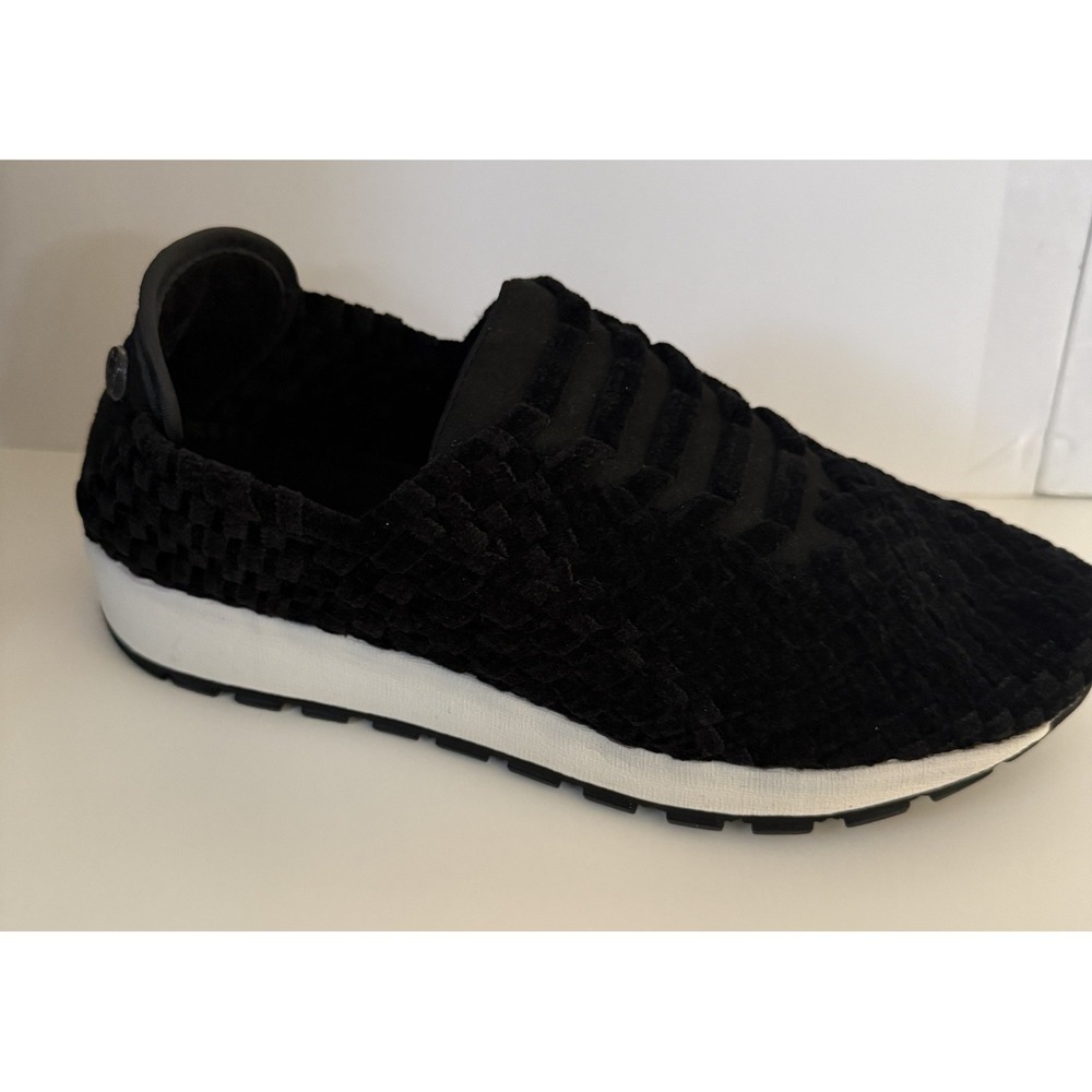 Bernie Mev Sneaker Black Chenille Tara Vivaldi Womens 37 Size 6-6.5 New In Box